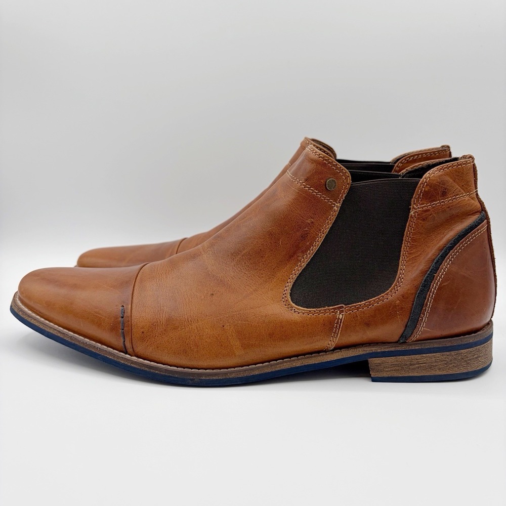 Bull Boxer Navos Men's Cognac Brown Leather Slip On Chelsea Boot Size 13 EU 46
